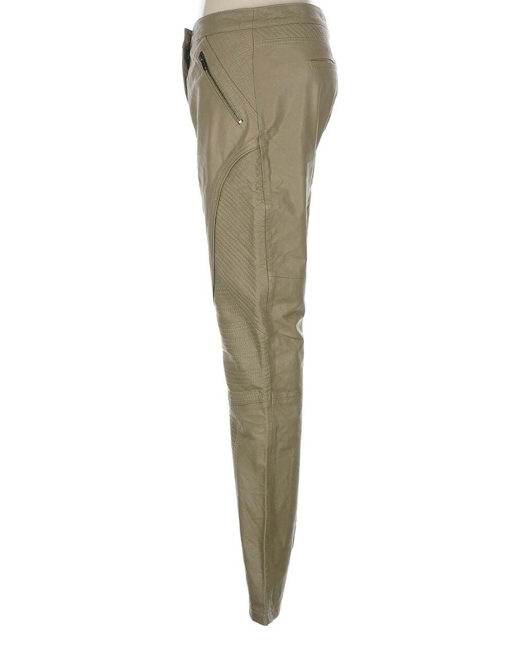 Women Leather Pants\'s Size 6 Slim Leg Moto Biker Streetwear Quilted Stitching - Picture 6 of 8